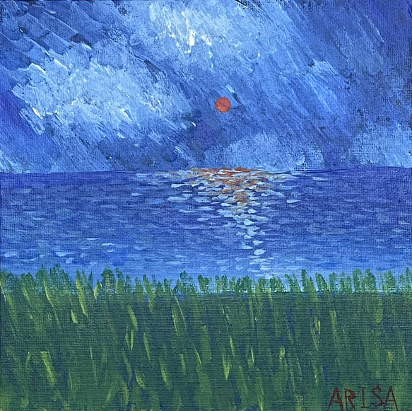 絵画「海と夕日」アクリル画.原画 絵画 ARISA 通販 15298588 絵画「海と夕日」アクリル画.原画 絵画 ARISA 通販 15298588
