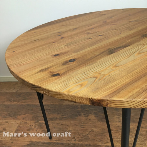 国産杉の無垢材ダイニングテーブル 円形 100cm オイル仕上げ