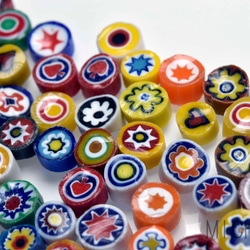 送料無料**ミリフィオリ 約15g 不透明系約●5-6●mm   (10539-421b )ミリフィオリ 素材 4枚目の画像