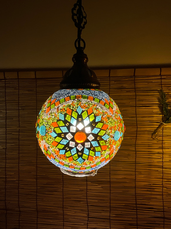 トルコモザイク丸型ペンダントランプ 工業系壁掛け照明｜真鍮製山型シェード＆銅製配管インダストリアルブラケットライト◆おしゃれ/カフェ/店舗/真鍮壁付け照明 R1435775143(10920円)