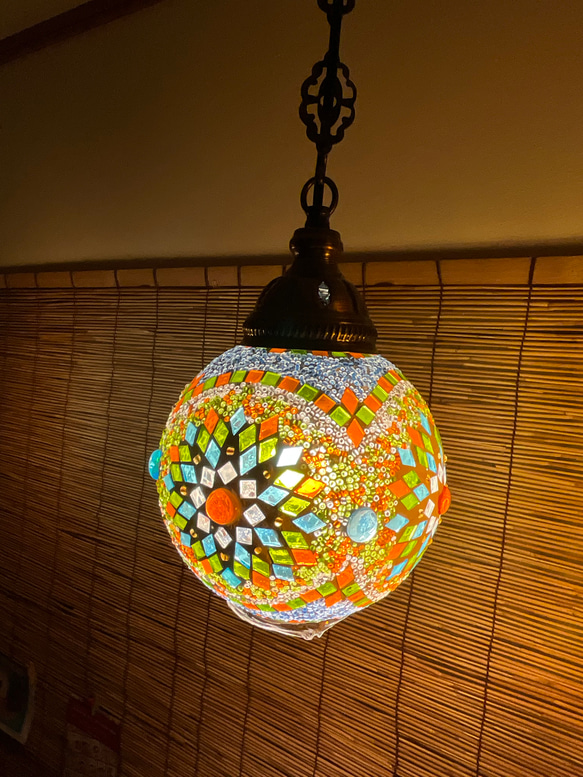 トルコモザイク丸型ペンダントランプ 工業系壁掛け照明｜真鍮製山型シェード＆銅製配管インダストリアルブラケットライト◆おしゃれ/カフェ/店舗/真鍮壁付け照明 R1435775143(10920円)