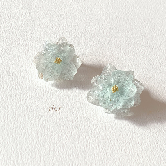 【rie.t】氷の花　イヤリング/ピアス 4枚目の画像