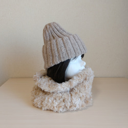 10%OFF】ブリオッシュ編みのたっぷりマフラー ミックスブラウン