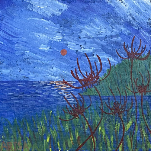 絵画「彼岸花と海」アクリル画.原画 絵画 ARISA 通販 15299160 絵画「彼岸花と海」アクリル画.原画 絵画 ARISA 通販 15299160