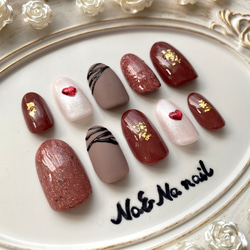 バレンタイン　チョコネイル チョコレート ショコラ ネイルチップ 付け爪 ネイルアート 4枚目の画像