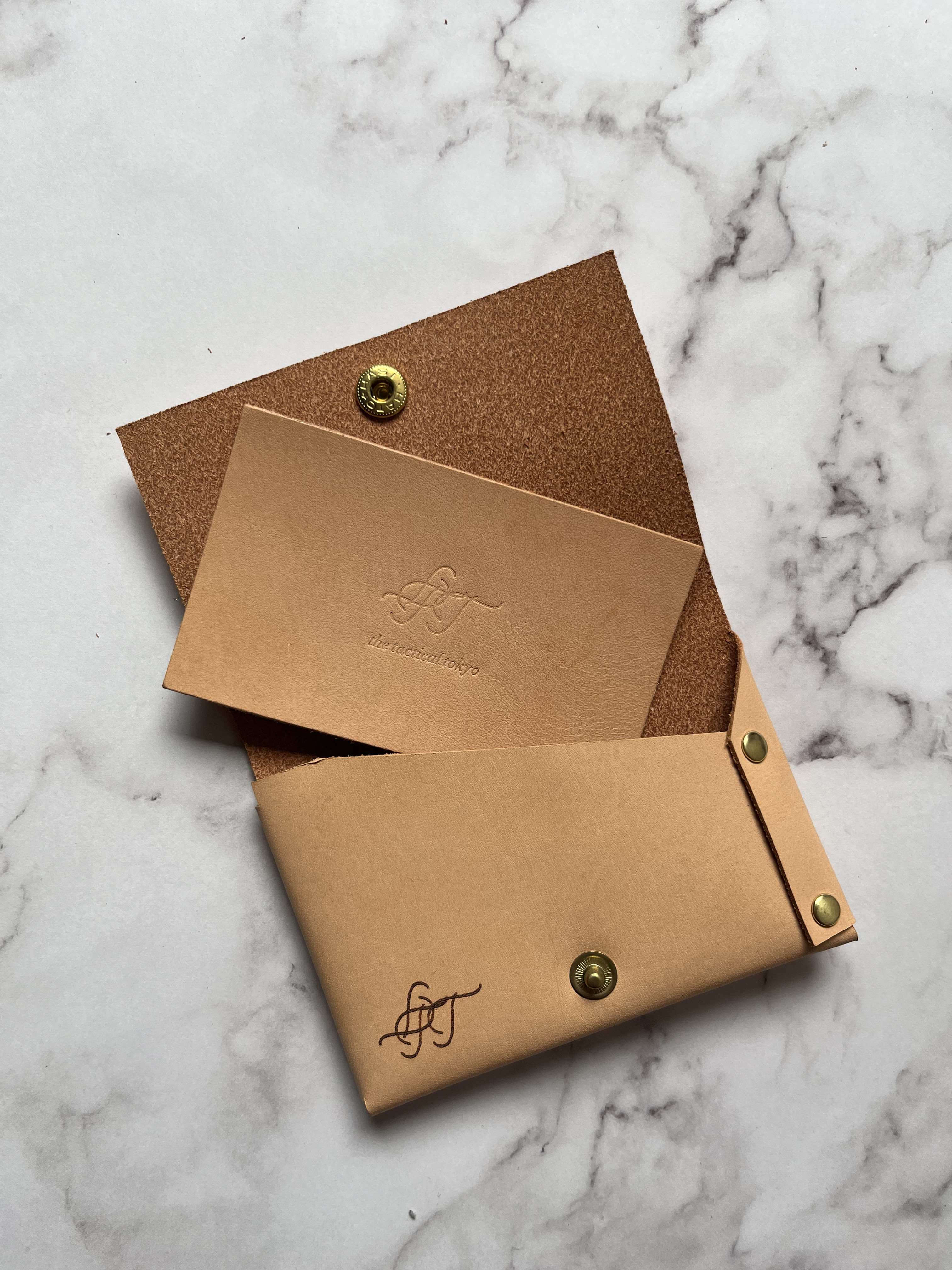 【国産本革】名刺入れ キャメル