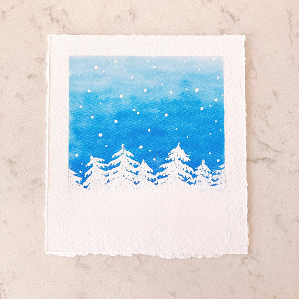 パステル画　原画〜la neige bleue〜（額装無）送料無料 1枚目の画像