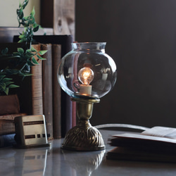 USAヴィンテージボールガラスシェードミニテーブルライト｜アンティーク真鍮卓上照明 6枚目の画像
