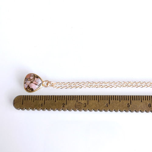 TV衣装掲載《10月誕生石》桜色コッパーピンクオパールネックレス 14kgf