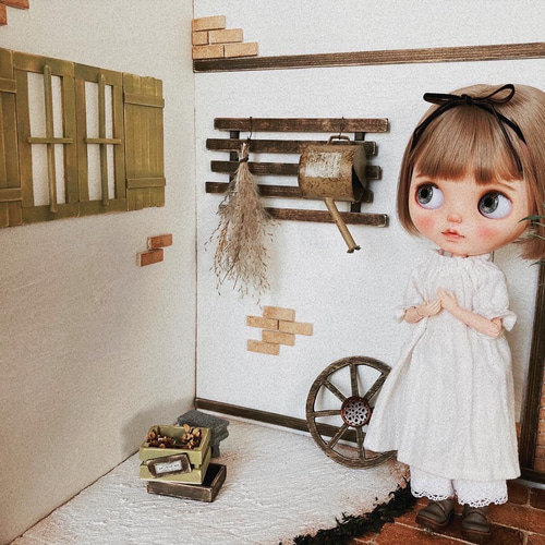 ミニチュア ドールハウス ガーデン 背景ボード 床 壁 ブライス