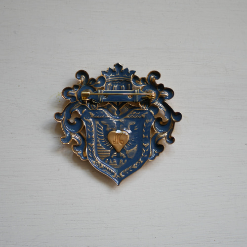 ブローチ【騎士のエンブレム】紋章 真鍮 ヴィンテージ アンティーク