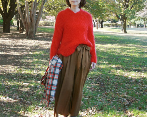 M.&KYOKO　キッドモヘアニット 手編みゴム編みキッドモヘア セーターHMNT-197 ニット・セーター