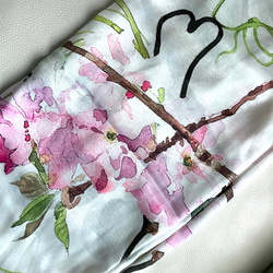 【受注生産】　八重桜とメジロ　ドロストパンツ 12枚目の画像