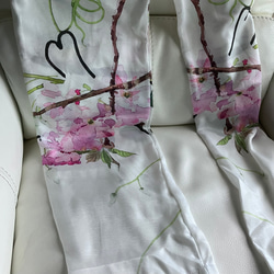 【受注生産】　八重桜とメジロ　ドロストパンツ 14枚目の画像
