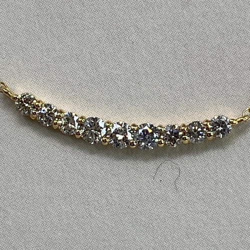 k18YG AU750 18金 天然ダイヤモンド 0.3ct ラインネックレス