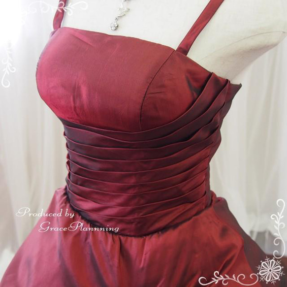 カラードレス ウェディングドレス ロングドレス 肩紐付き 紫 赤 青 紺 緑 黒 結婚式 演奏会 zcq313 5枚目の画像