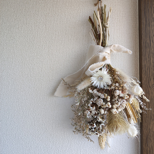 ホワイトナチュラルスワッグ ドライフラワー プリザーブドフラワー