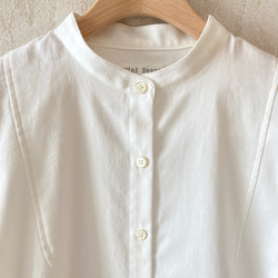 【SALE!】[Ｓ]柔らかコットンバンドカラーシャツ/オフホワイト 5枚目の画像