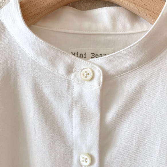 【SALE!】[Ｓ]柔らかコットンバンドカラーシャツ/オフホワイト 6枚目の画像