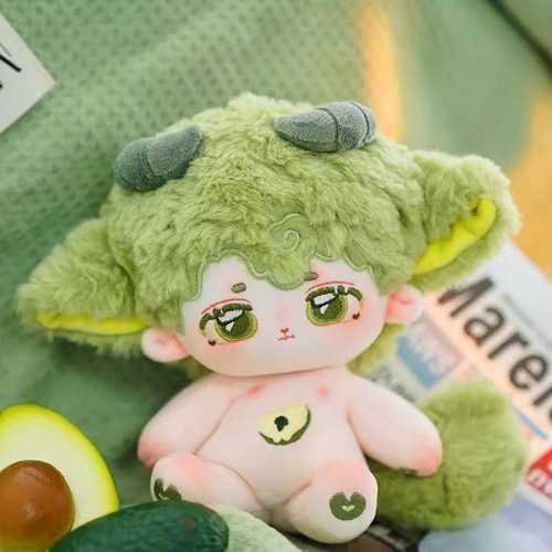 自作ぬいぐるみ・黄緑色の男の子 20cm 無属性 ぬいぐるみ 緑髪男の子 着せ替えぬいぐるみ 原神魈