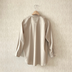 【SALE!】[Ｓ]柔らかコットンバンドカラーシャツ/サンドベージュ 8枚目の画像