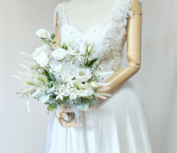 高級アーティフィシャルフラワーブーケF41 造花ブーケウェディングブーケ