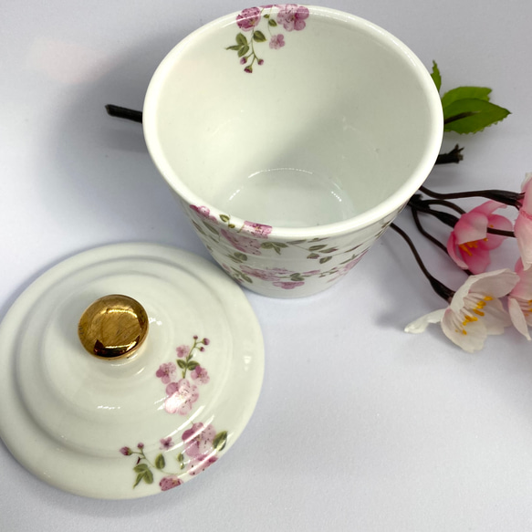 桜の蓋つき煎茶カップ 3枚目の画像