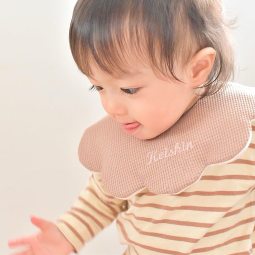 waffle bib⋆* 名入れスタイ 名前入りスタイ 新色登場 スタイ