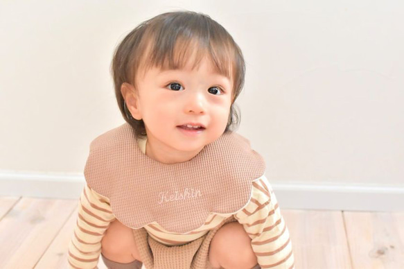 waffle bib⋆* 名入れスタイ 名前入りスタイ 新色登場♡ 9枚目の画像