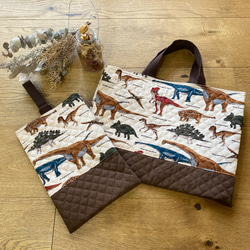 ☆キルトの先生が製作☆【送料無料】レッスンバッグ 上履き入れ 2点