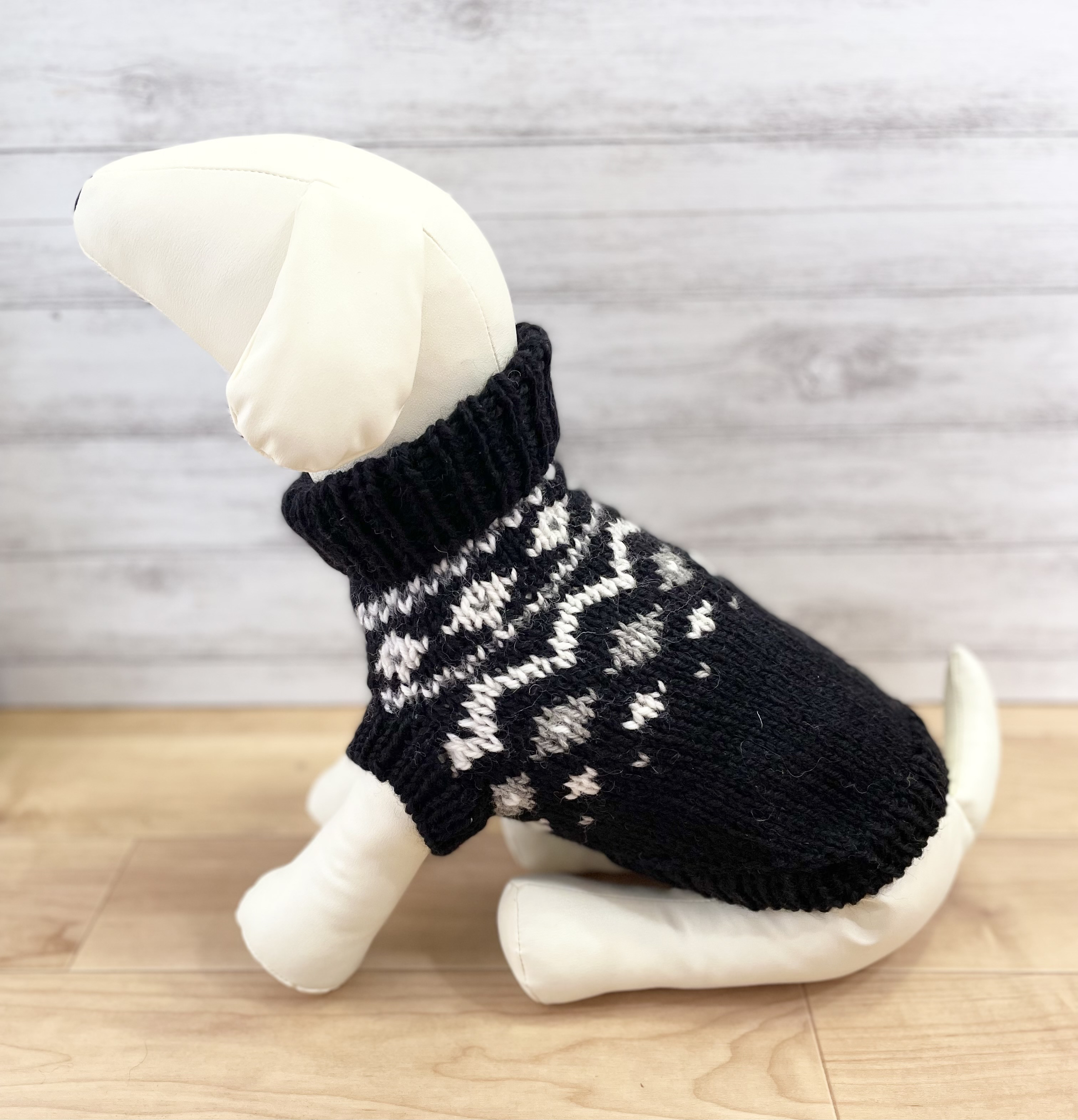 小型犬　手編みニット 小型犬用アラン編みセーター【ダイヤ柄4色】◇◇ペット用手編み