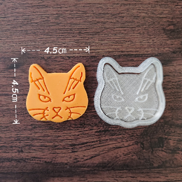 【クッキー型】猫 表情5種類 2枚目の画像