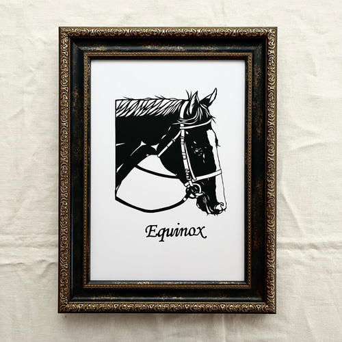 イクイノックス 切り絵ポスター（原画） 切り絵 megane041 通販