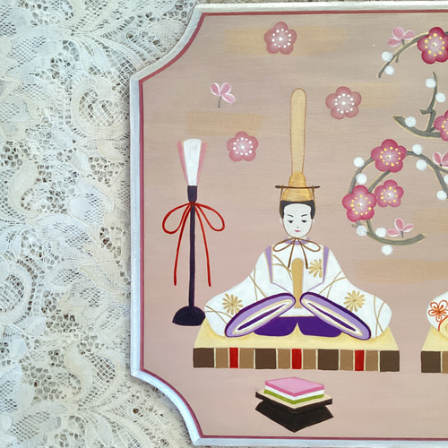 トールペイント　おひなさま 雛人形雛飾りは手作りトールペイント。インスタで見つけた