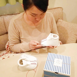 【日本製・ベビーファーストシューズ】〈幸せが訪れる願いをこめて！〉手作りキット　ホワイト/13.0cm 8枚目の画像