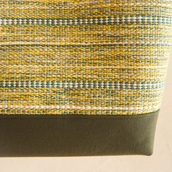 A4 混合春季斜紋軟呢手織布（含羞草）手提袋 第4張的照片