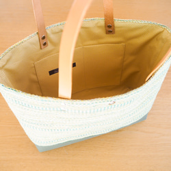 A4 混合春季斜紋軟呢手織布（含羞草）手提袋 第3張的照片