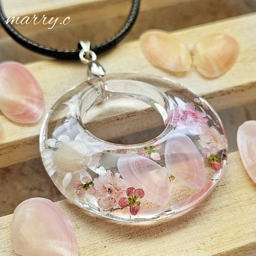 幸せを呼ぶ桜貝のネックレス｡*・ﾟﾟmarry.c's handmadeaccessory