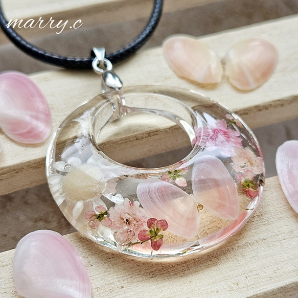 幸せを呼ぶ桜貝のネックレス｡*･ﾟﾟmarry.c's handmadeaccessory 1枚目の画像