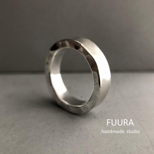 fog ring silver 6mm /シルバー/リング/指輪/槌目/マット/シンプル/刻印 1枚目の画像