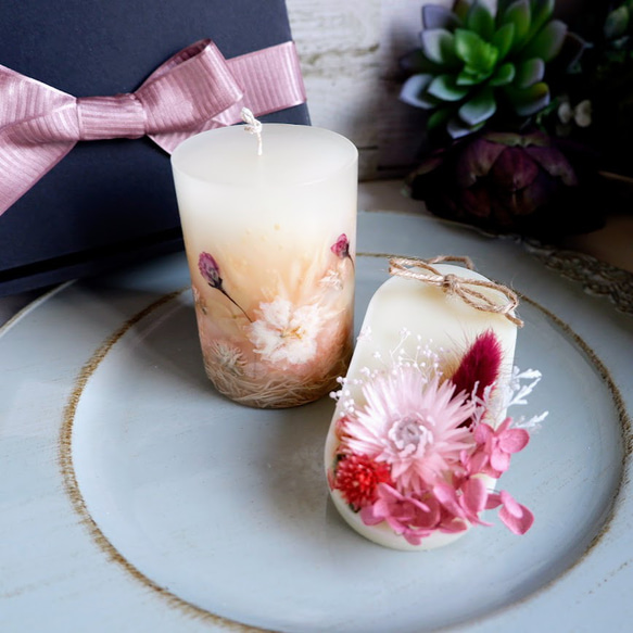 春限定2点セット】＊スイートピー＊ ボタニカルキャンドルS＆サシェ  
