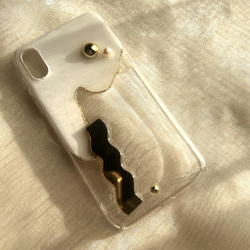 スマホケース iPhoneケース 〝ミラーどっと〟ゴールドver. 1枚目の画像