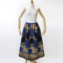 ★ 送料無料 ★ アフリカ布のロングスカート（アフリカンプリント）ロング・マキシ 3枚目の画像