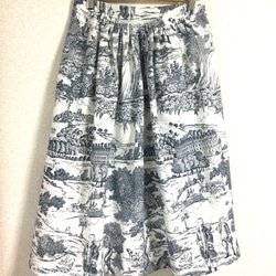 【受注承ります】toile de jouy ギャザースカート【Louis】 6枚目の画像