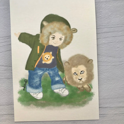 子供と動物シリーズポストカード×２枚組 4枚目の画像