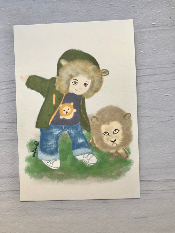 子供と動物シリーズポストカード×２枚組 4枚目の画像