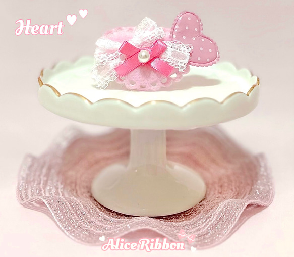 ありすりぼん ハートリボン バレッタ バレンタイン ペット用品 犬用