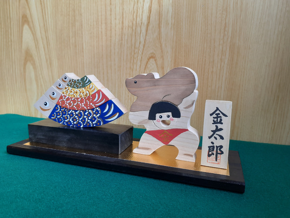 　端午の節句/親子鯉と力持ち金太郎(木工アート) 2枚目の画像