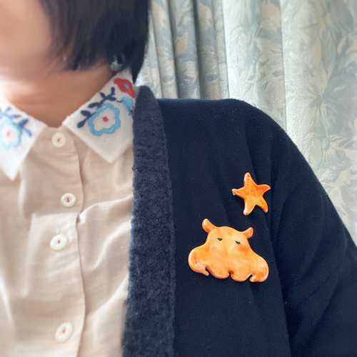 【miyako】くるま・Hi!吹き出し・メンダコ　ブローチ miyako】くるま・Hi!吹き出し・メンダコ ブローチ メンダコアイスの