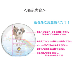 【送料無料】クリスタル　ペット位牌／雪　カラー　ペット仏具 　ペット　位牌　供養　犬　猫　可愛い　おしゃれ　人気　遺影 6枚目の画像